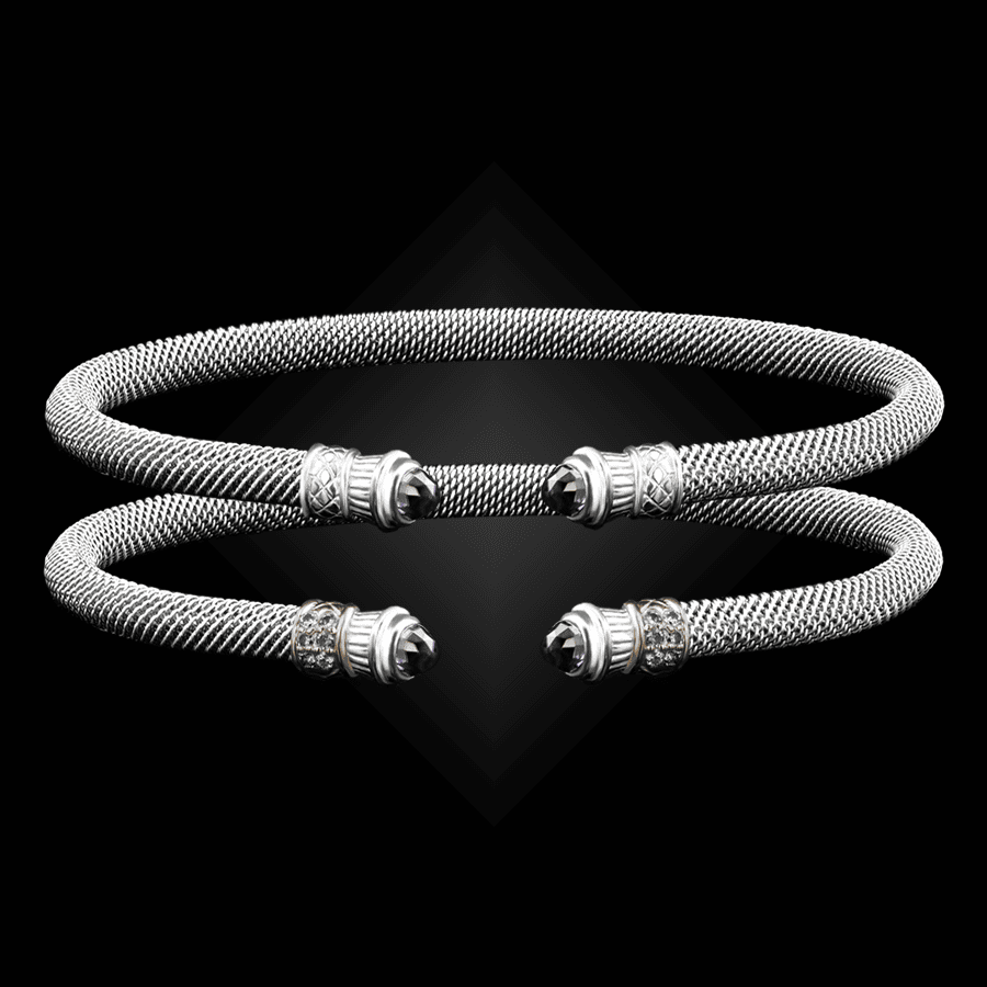 201 Lab Created Alexandrite Milanese Mesh Elegante Cuff Bracelet Builder