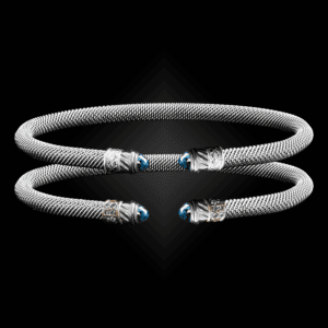 202 Blue Topaz Milanese Mesh Classica Cuff Bracelet Builder