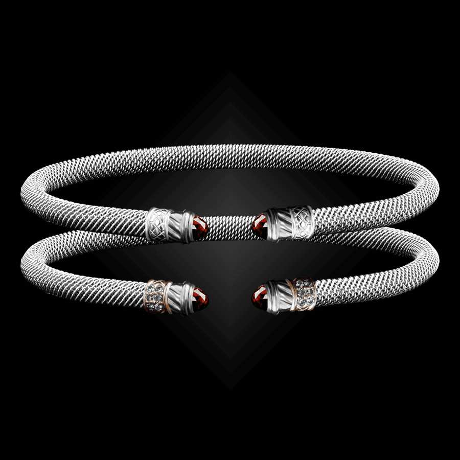 202 Garnet Milanese Mesh Classica Cuff Bracelet Builder