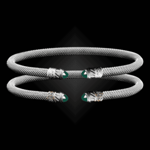 202 Green Onyx Milanese Mesh Classica Cuff Bracelet Builder