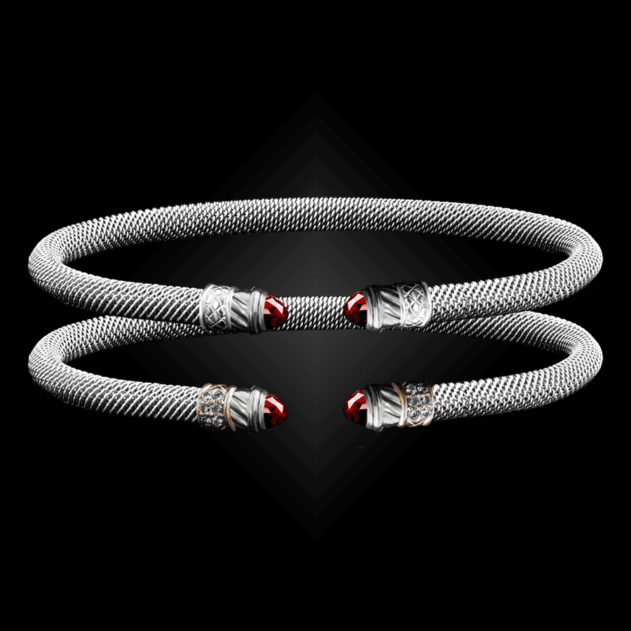 202 Lab Created Ruby Milanese Mesh Classica Cuff Bracelet Builder