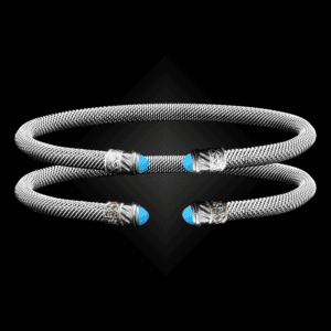 202 Reconstituted Turquoise Milanese Mesh Classica Cuff Bracelet Builder