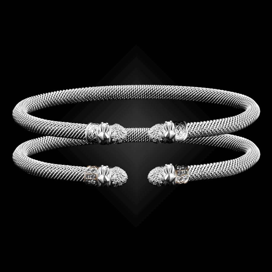 203 Diamond Milanese Mesh Natura Cuff Bracelet Builder