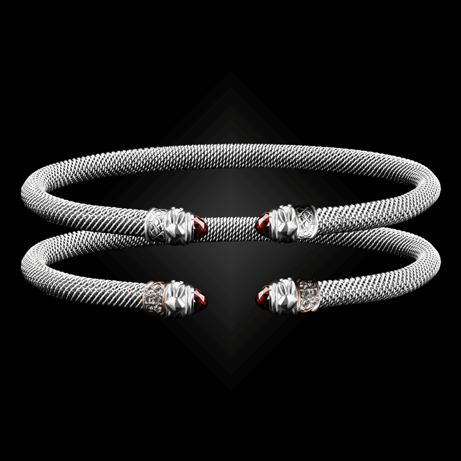203 Garnet Milanese Mesh Natura Cuff Bracelet Builder
