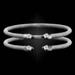203 Lab Created Sapphire Milanese Mesh Natura Cuff Bracelet Builder