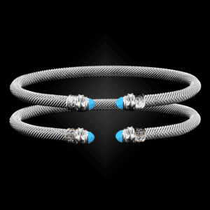 203 Reconstituted Turquoise Milanese Mesh Natura Cuff Bracelet Builder