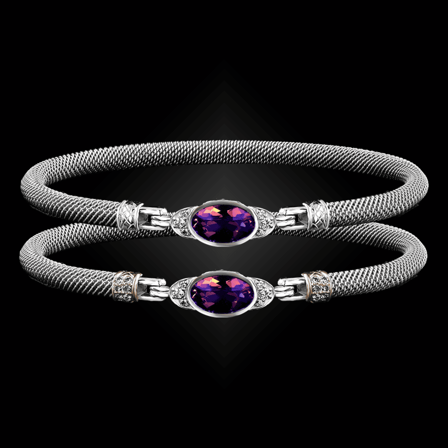 301 Amethyst Milanese Mesh Elegante Bangle Bracelet Builder