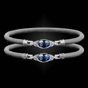 301 Blue Topaz Milanese Mesh Elegante Bangle Bracelet Builder