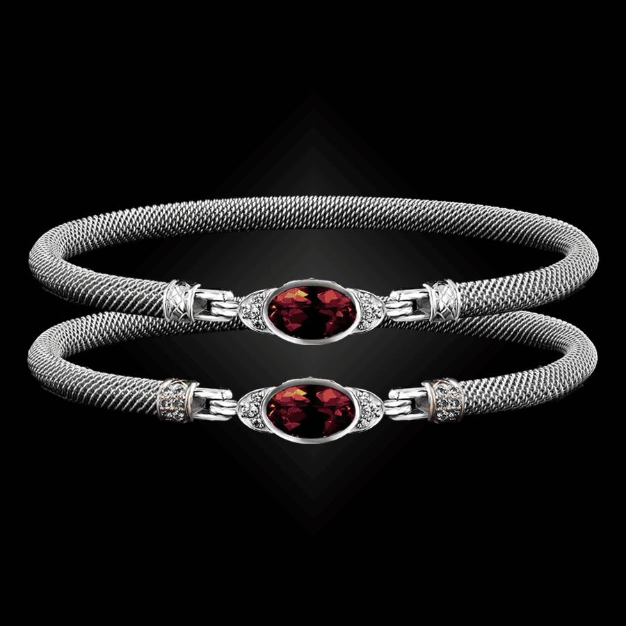301 Garnet Milanese Mesh Elegante Bangle Bracelet Builder