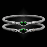 301 Lab Created Emerald Milanese Mesh Elegante Bangle Bracelet Builder
