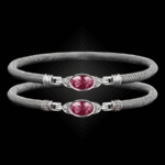 301 Lab Created Pink Sapphire Milanese Mesh Elegante Bangle Bracelet Builder