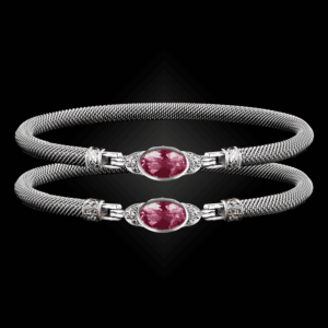 301 Lab Created Pink Sapphire Milanese Mesh Elegante Bangle Bracelet Builder