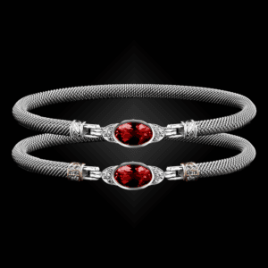 301 Lab Created Ruby Milanese Mesh Elegante Bangle Bracelet Builder
