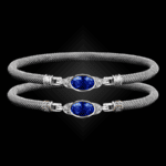 301 Lab Created Blue Sapphire Milanese Mesh Elegante Bangle Bracelet Builder