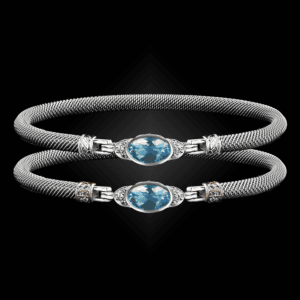 301 Sky Topaz Milanese Mesh Elegante Bangle Bracelet Builder