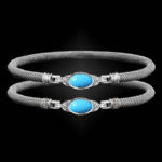 301 Reconstituted Turquoise Milanese Mesh Elegante Bangle Bracelet Builder