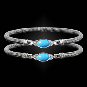 301 Reconstituted Turquoise Milanese Mesh Elegante Bangle Bracelet Builder