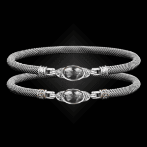 301 White Topaz Milanese Mesh Elegante Bangle Bracelet Builder