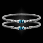 302 Blue Topaz Milanese Mesh Classica Bangle Bracelet Builder