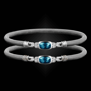 302 Blue Topaz Milanese Mesh Classica Bangle Bracelet Builder