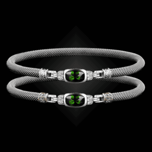 302 Lab Created Emerald Milanese Mesh Classica Bangle Bracelet Builder