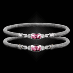 302 Lab Created Pink Sapphire Milanese Mesh Classica Bangle Bracelet Builder
