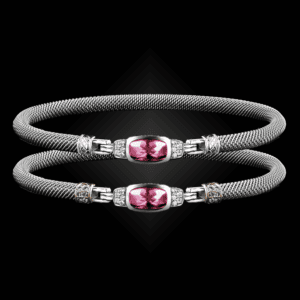 302 Lab Created Pink Sapphire Milanese Mesh Classica Bangle Bracelet Builder