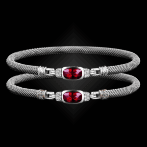 302 Lab Created Ruby Milanese Mesh Classica Bangle Bracelet Builder