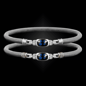 302 Lab Created Blue Sapphire Milanese Mesh Classica Bangle Bracelet Builder