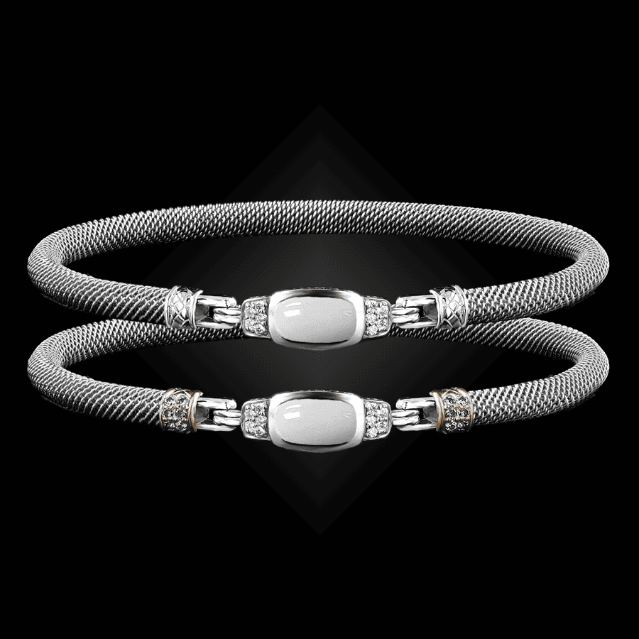 302 Mother of Pearl Milanese Mesh Classica Bangle Bracelet Builder