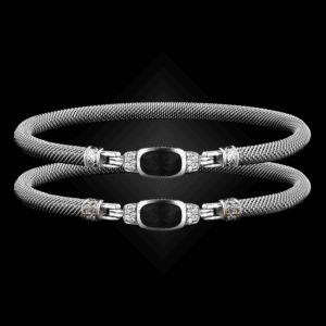 302 Onyx Black Milanese Mesh Classica Bangle Bracelet Builder
