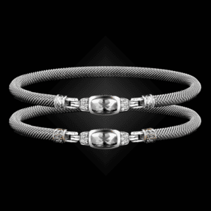 302 White Topaz Milanese Mesh Classica Bangle Bracelet Builder