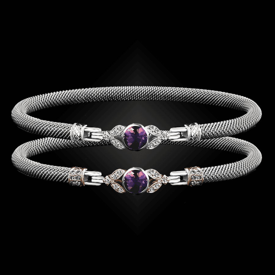303 Amethyst Milanese Mesh Natura Bangle Bracelet Builder