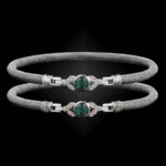 303 Onyx Green Milanese Mesh Natura Bangle Bracelet Builder