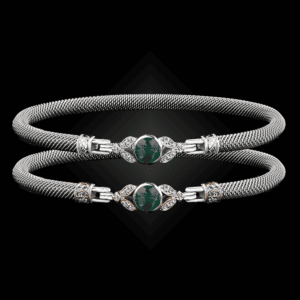 303 Onyx Green Milanese Mesh Natura Bangle Bracelet Builder
