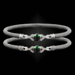 303 Lab Created Emerald Milanese Mesh Natura Bangle Bracelet Builder
