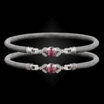 303 Lab Created Pink Sapphire Milanese Mesh Natura Bangle Bracelet Builder