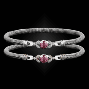 303 Lab Created Pink Sapphire Milanese Mesh Natura Bangle Bracelet Builder
