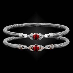 303 Lab Created Ruby Milanese Mesh Natura Bangle Bracelet Builder