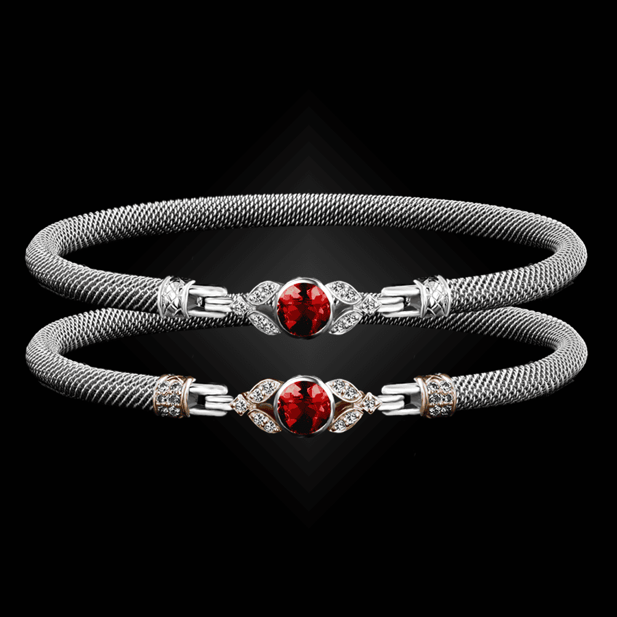 303 Lab Created Ruby Milanese Mesh Natura Bangle Bracelet Builder