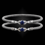 303 Lab Created Blue Sapphire Milanese Mesh Natura Bangle Bracelet Builder