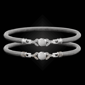 303 Mother of Pearl Milanese Mesh Natura Bangle Bracelet Builder