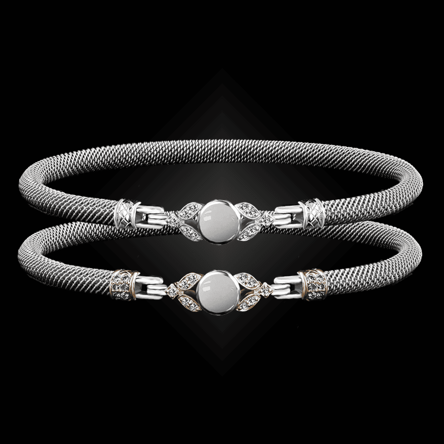 303 Mother of Pearl Milanese Mesh Natura Bangle Bracelet Builder