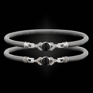 303 Onyx Black Milanese Mesh Natura Bangle Bracelet Builder