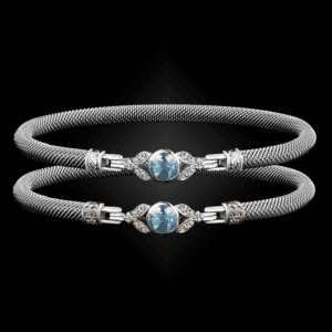 303 Sky Topaz Milanese Mesh Natura Bangle Bracelet Builder