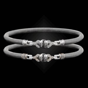 303 White Topaz Milanese Mesh Natura Bangle Bracelet Builder