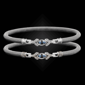 304 Blue Topaz Milanese Mesh Marchesa Bangle Bracelet Builder