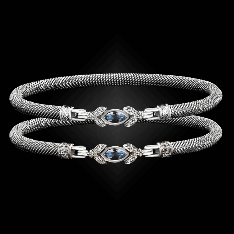 304 Blue Topaz Milanese Mesh Marchesa Bangle Bracelet Builder