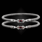 304 Garnet Milanese Mesh Marchesa Bangle Bracelet Builder