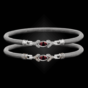 304 Garnet Milanese Mesh Marchesa Bangle Bracelet Builder